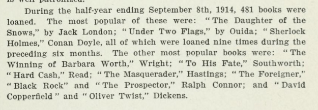 Bowman Library loans 1914